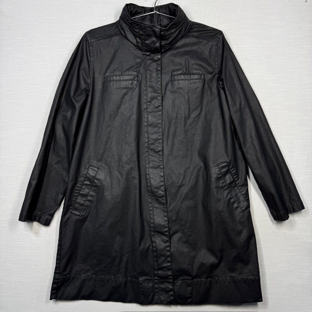 Eileen Fisher Black Long Pea Coat